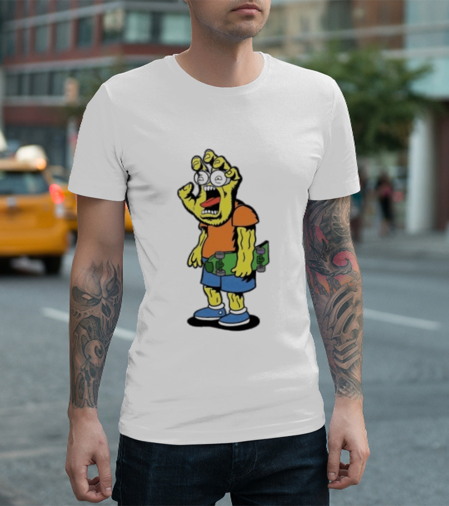 Screaming Hans The Simpsons Bootleg Character With Skateboard T-Shirt