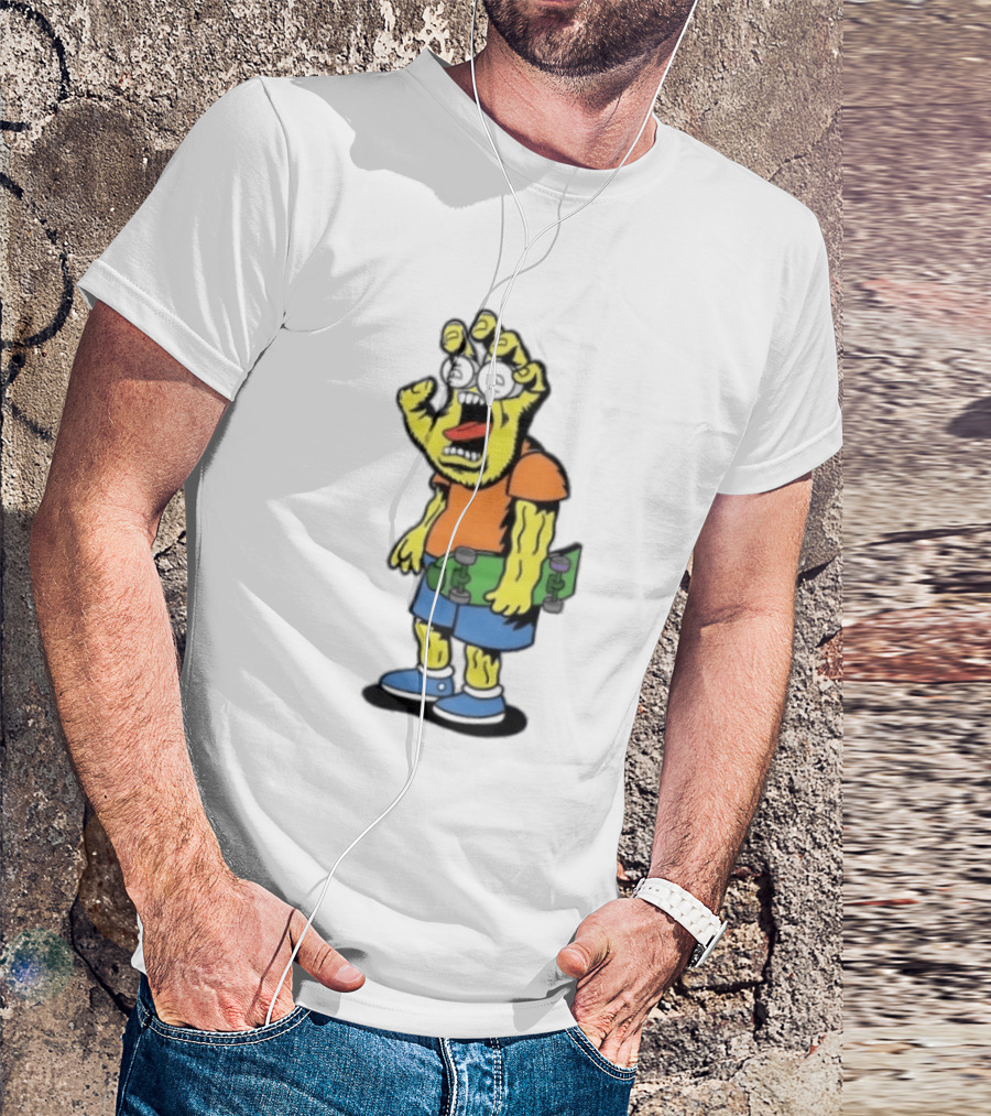 Screaming Hans The Simpsons Bootleg Character With Skateboard T-Shirt