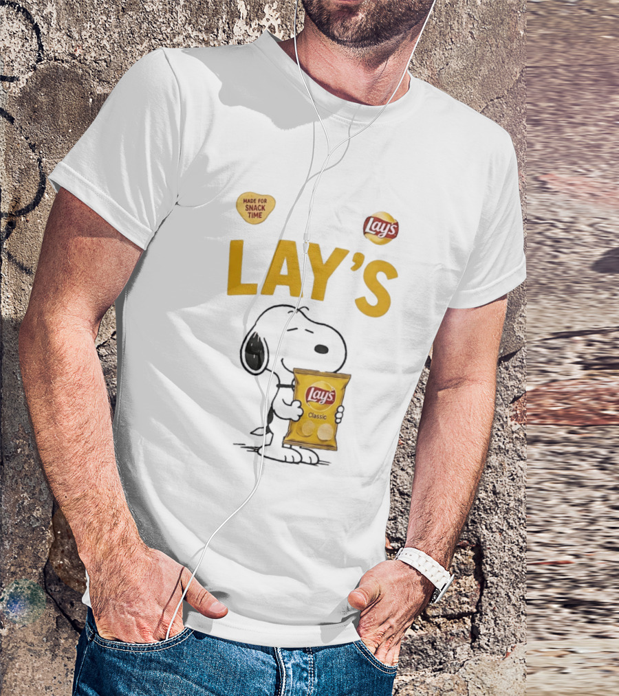 Snoopy Lay's Classic Made For Snack Time Peanuts T-Shirt