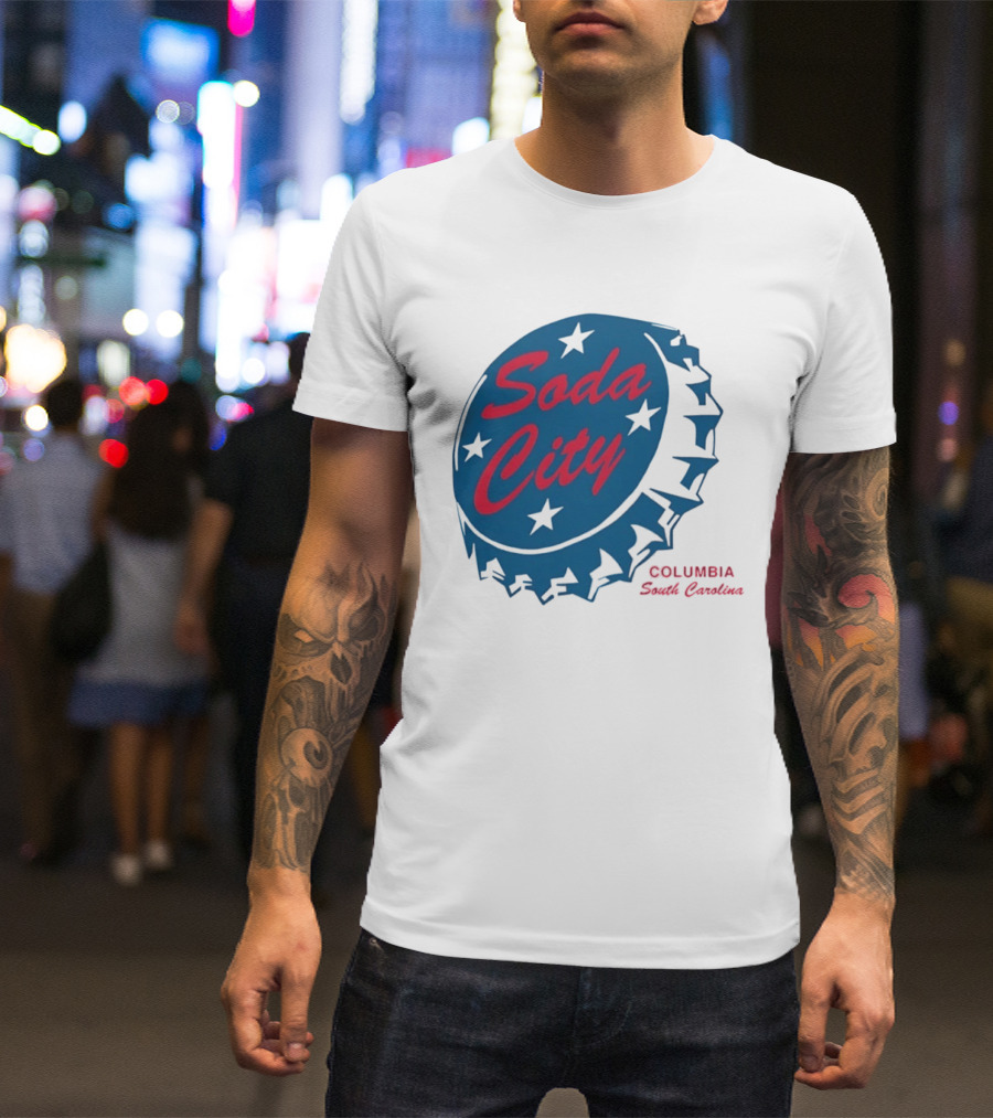 Soda City Columbia South Carolina Bottle Cap Stars T-Shirt