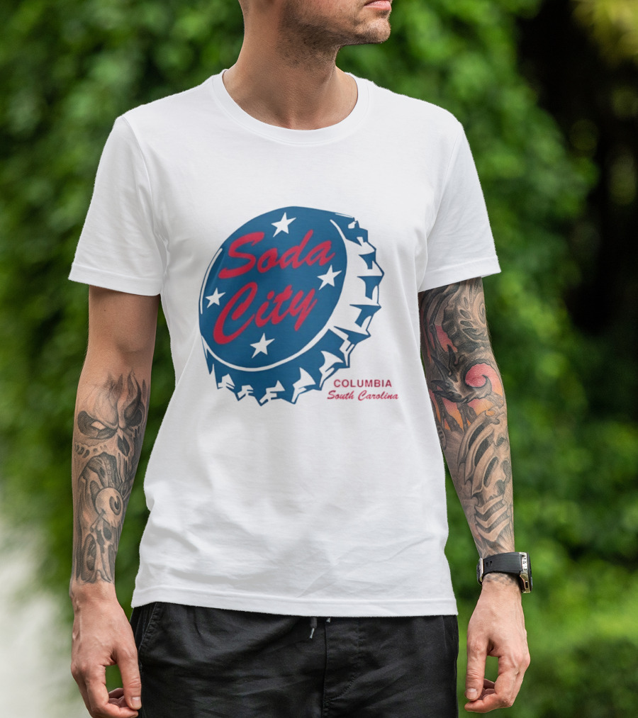 Soda City Columbia South Carolina Bottle Cap Stars T-Shirt
