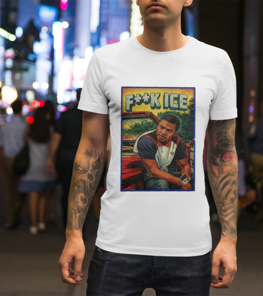 F**K ICE Tyler The Creator Style Graphic With Car And Cards T-Shirt
