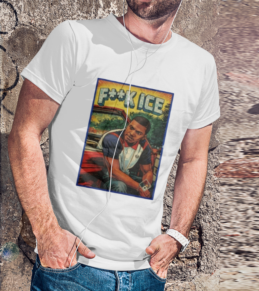 F**K ICE Tyler The Creator Style Graphic With Car And Cards T-Shirt