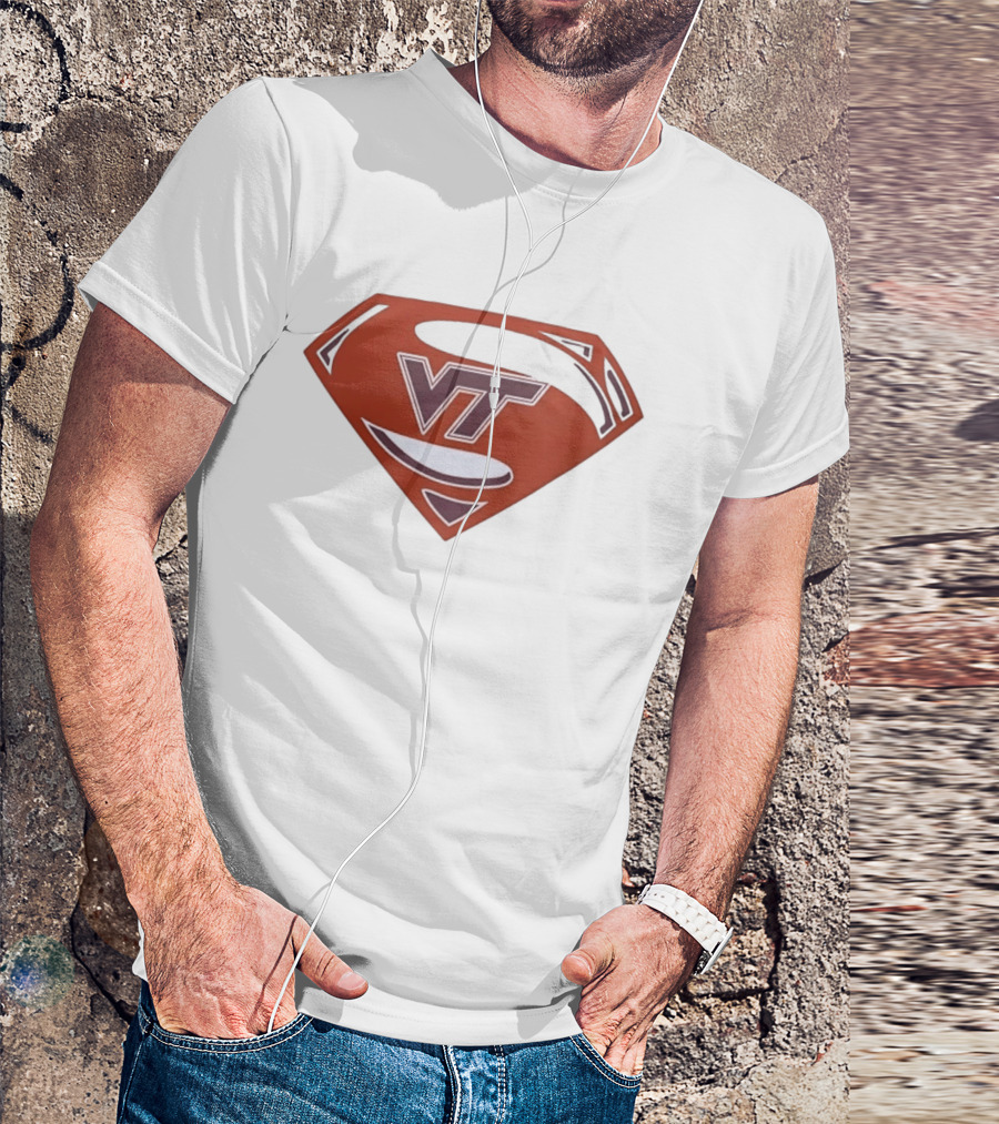 Virginia Tech Hokies VT Superman College Sports T-Shirt