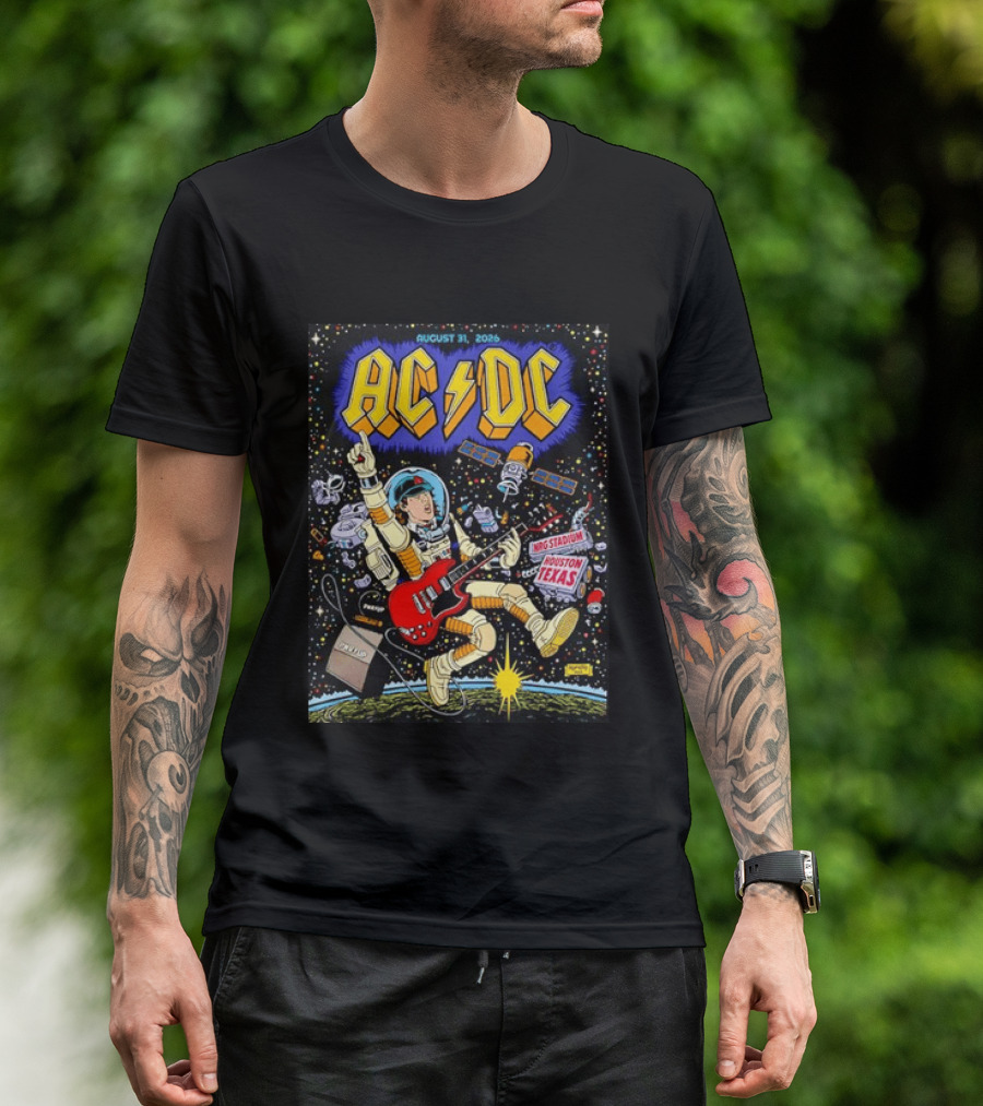 AC DC August 31 2026 NRG Stadium Houston Texas Space Astronaut Concert T-Shirt
