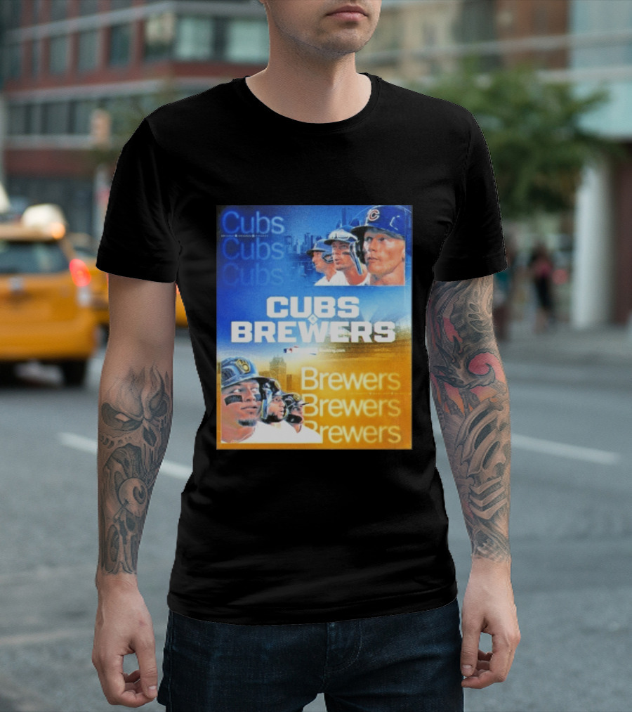 Chicago Cubs Brewers MLB Rivalry Matchup Highlights T-Shirt