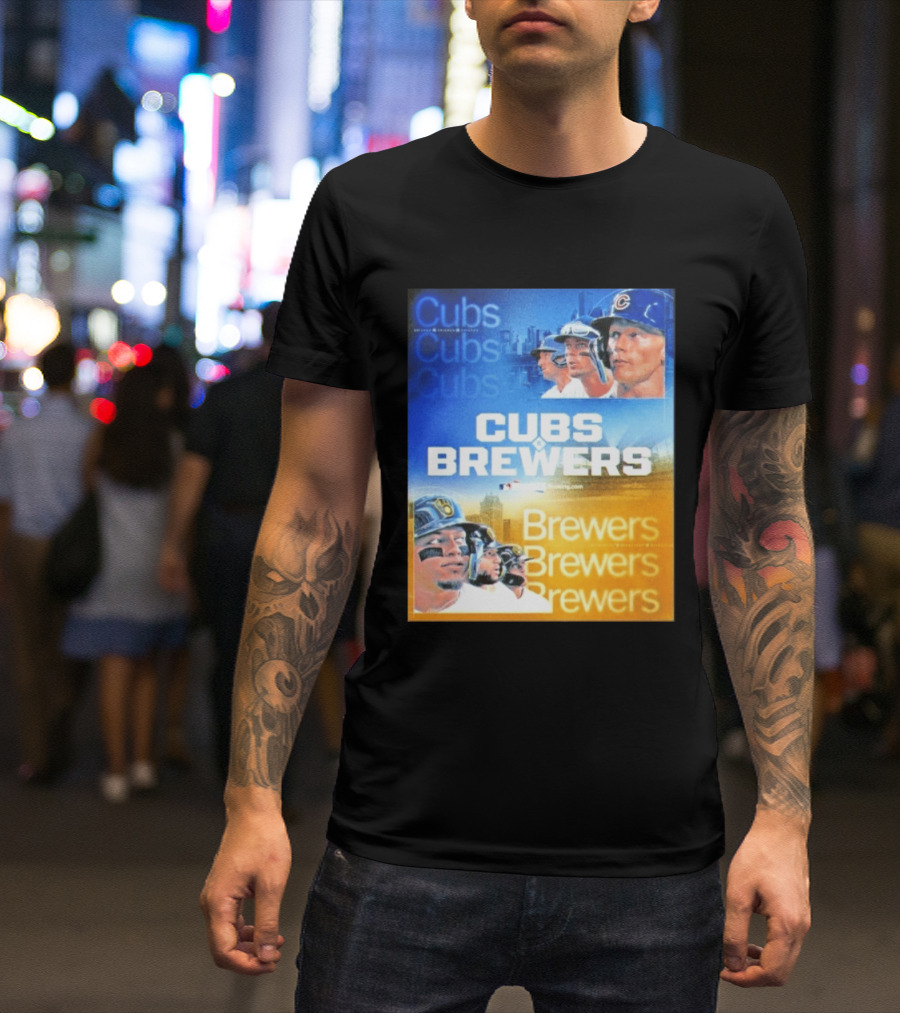 Chicago Cubs Brewers MLB Rivalry Matchup Highlights T-Shirt