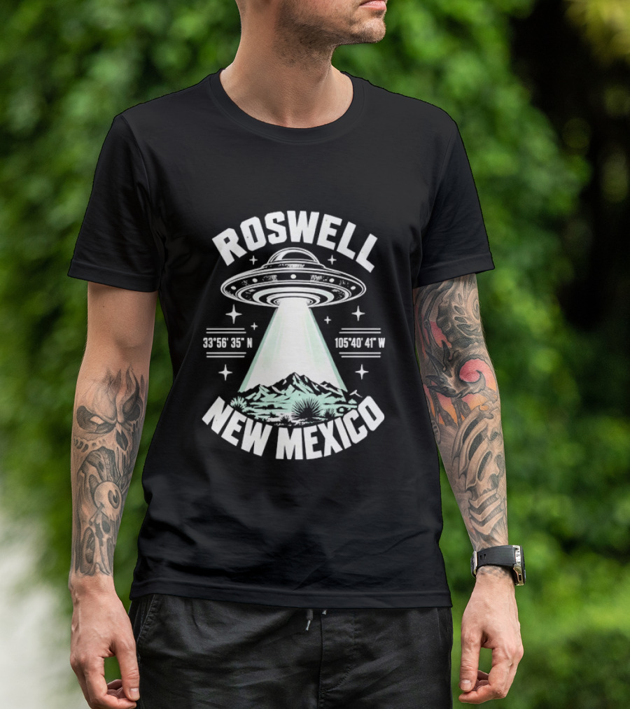 Roswell New Mexico UFO Coordinates Alien T-Shirt