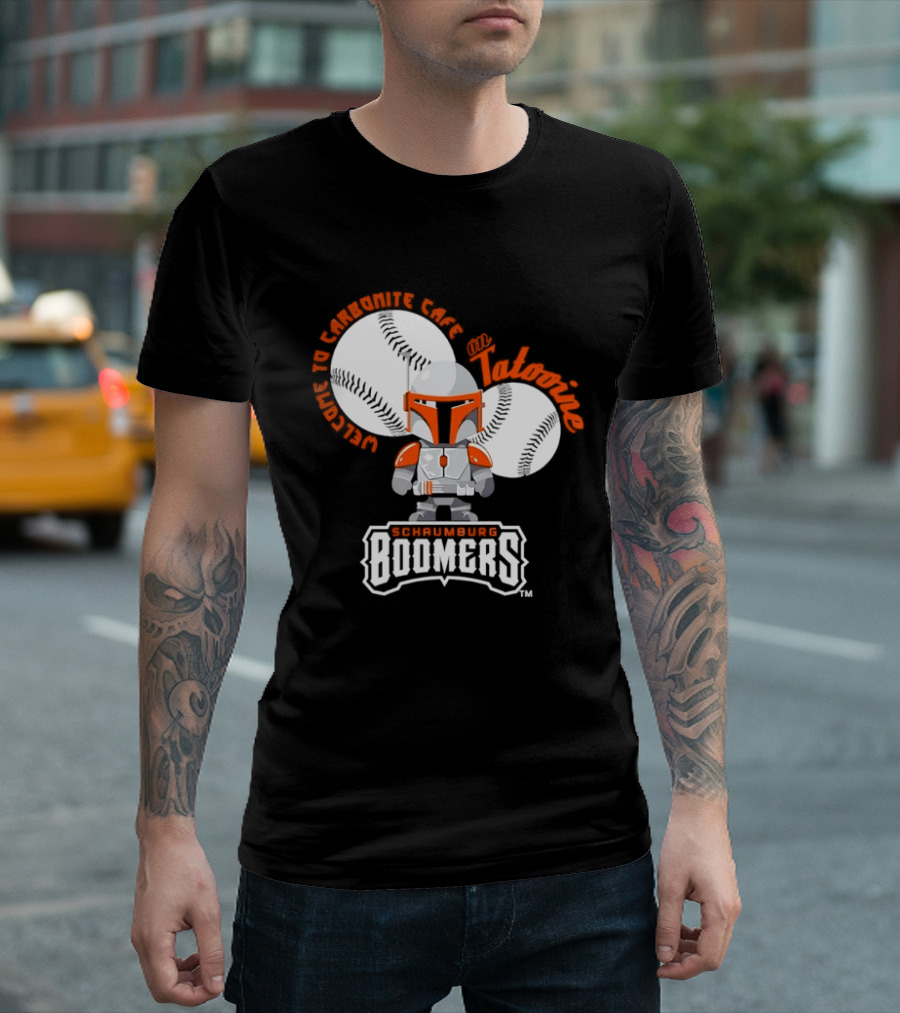 Schaumburg Boomers Welcome To Carbonite Café With Baseball And Armor T-Shirt