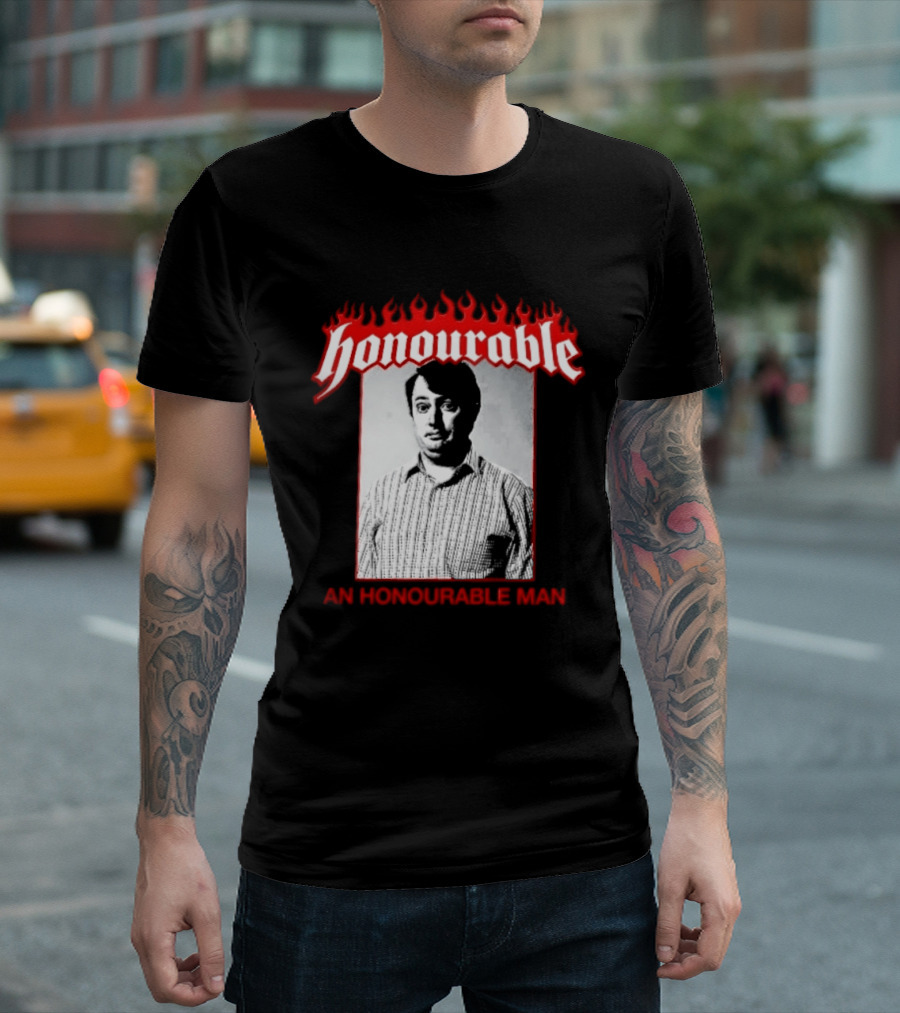 Honourable An Honourable Man Mark Corrigan Flames Frame T-Shirt