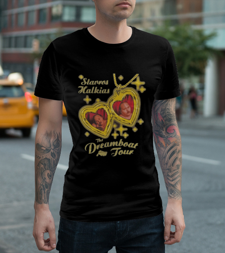 Stavros Halkias The Dreamboat Tour Heart Locket Necklace Stars T-Shirt