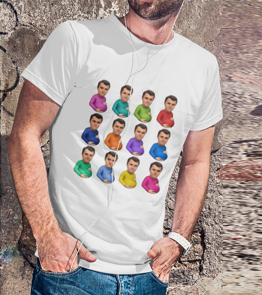 Pregnant Man Emoji Set Multicolor Avatar Faces Collection T-Shirt