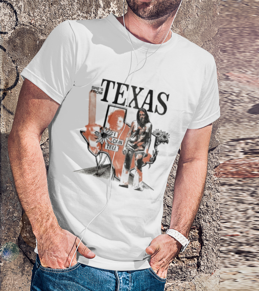 She's From Texas I Can Tell Leatherface Halloween Chainsaw T-Shirt