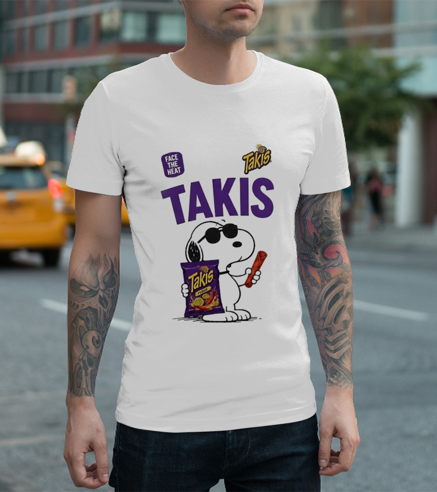 Takis Fuego Peanuts Face The Heat Snoopy Iconic Collaboration T-Shirt