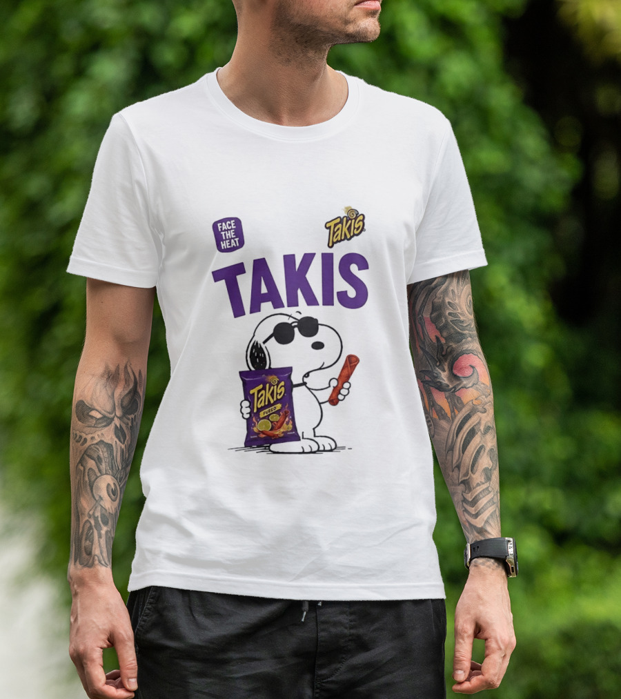 Takis Fuego Peanuts Face The Heat Snoopy Iconic Collaboration T-Shirt