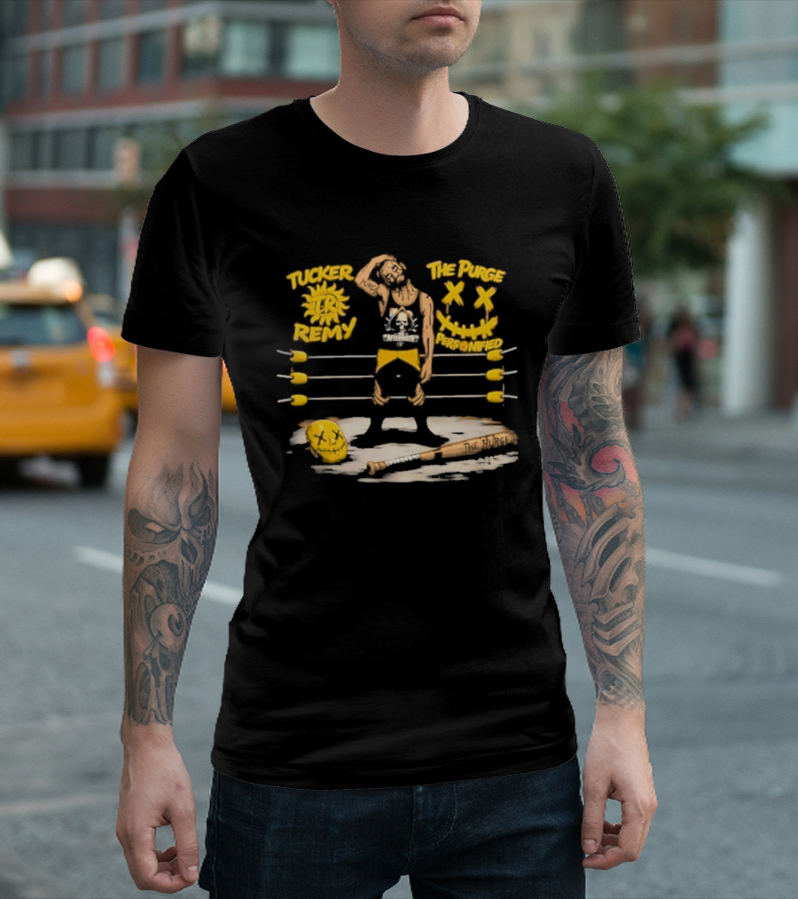 Tucker Remy The Purge Personified Wrestling Ring Bat Sun Sunflowers T-Shirt