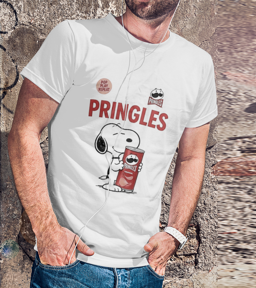 Snoopy Pringles Pop Play Repeat T-Shirt