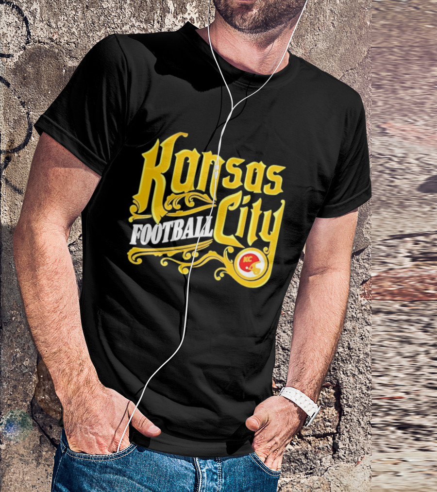 Kansas City Football City KC Chiefs Helmet T-Shirt
