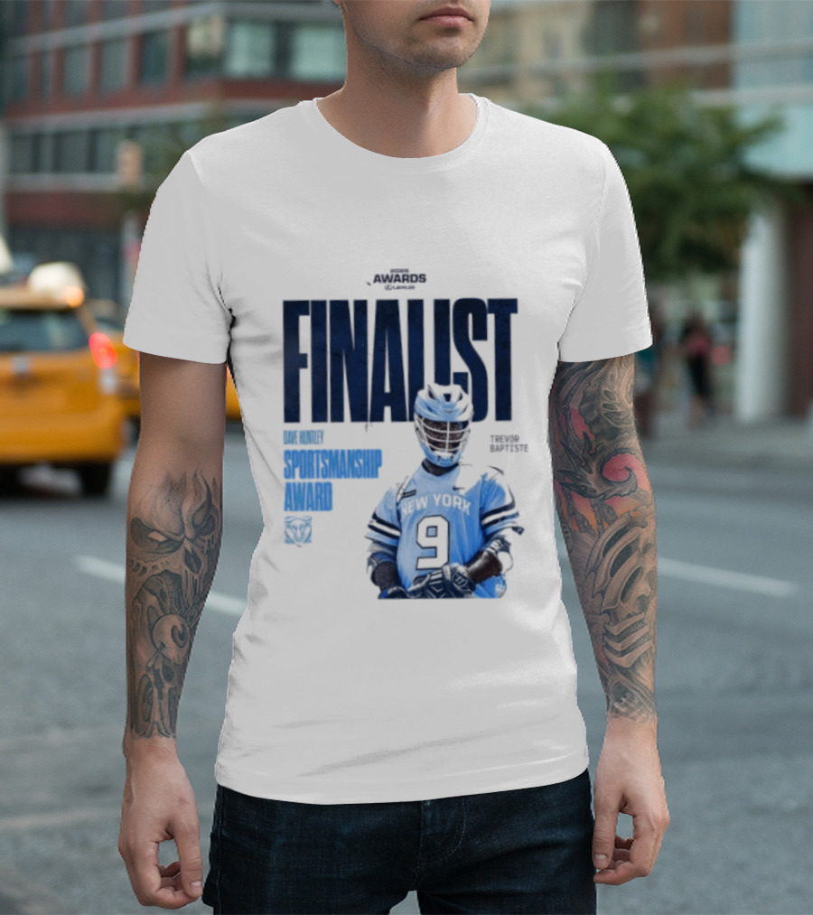 Trevor Baptiste NY Atlas 2026 Dave Huntley Sportsmanship Award Finalist New York Sports Team Number 9 T-Shirt
