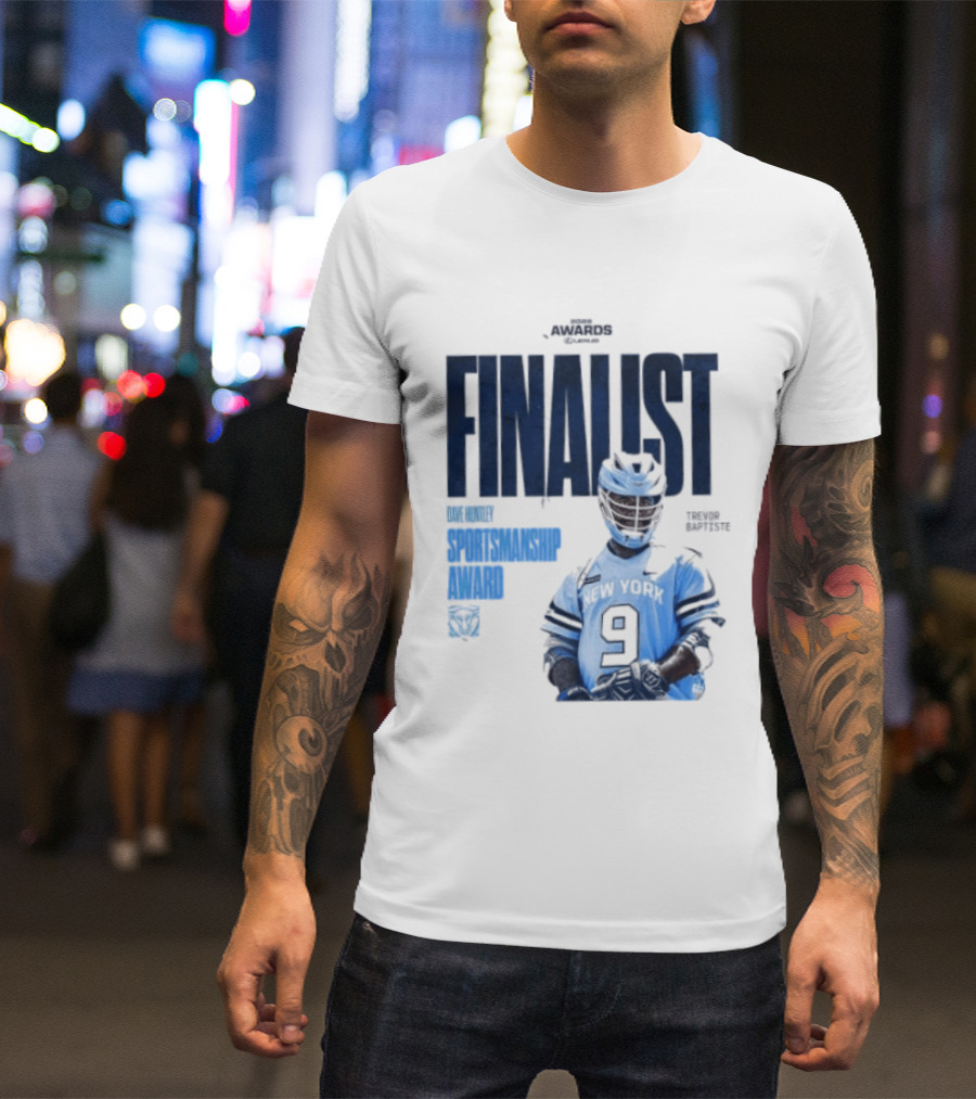 Trevor Baptiste NY Atlas 2026 Dave Huntley Sportsmanship Award Finalist New York Sports Team Number 9 T-Shirt