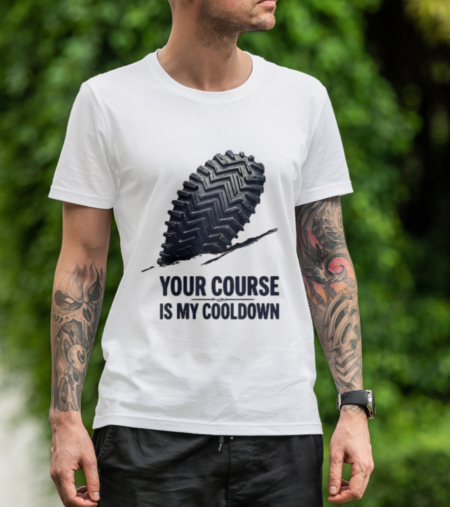 Your Course Is My Cooldown Trail Running Footprint T-Shirt