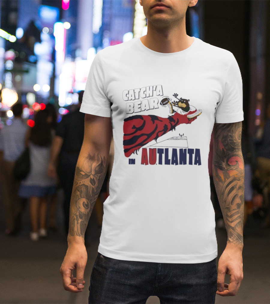 Catch'a Bear Auburn Tigers Vs Baylor Bears AUTlanta Tiger Stripe Football T-Shirt