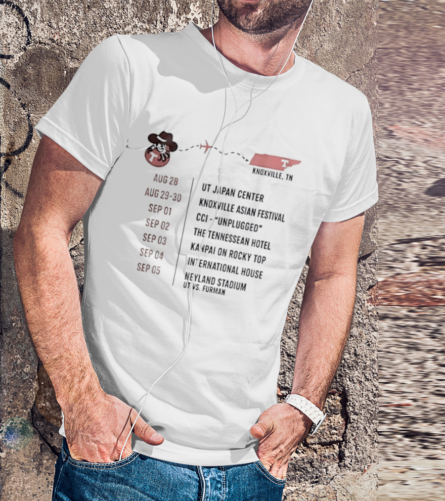 Knoxville TN Event Schedule UT Japan Center Festival Unplugged Hotel Rocky Top Stadium T-Shirt