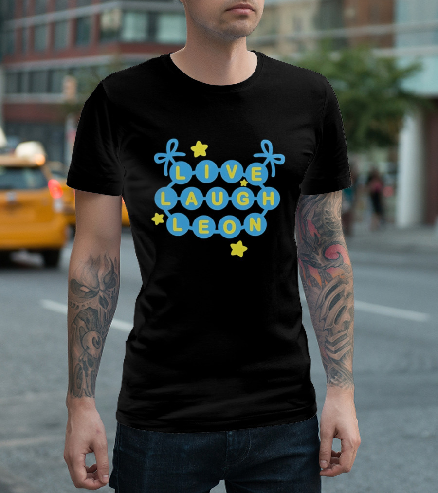 Live Laugh Leon Meme Blue And Yellow Stars T-Shirt