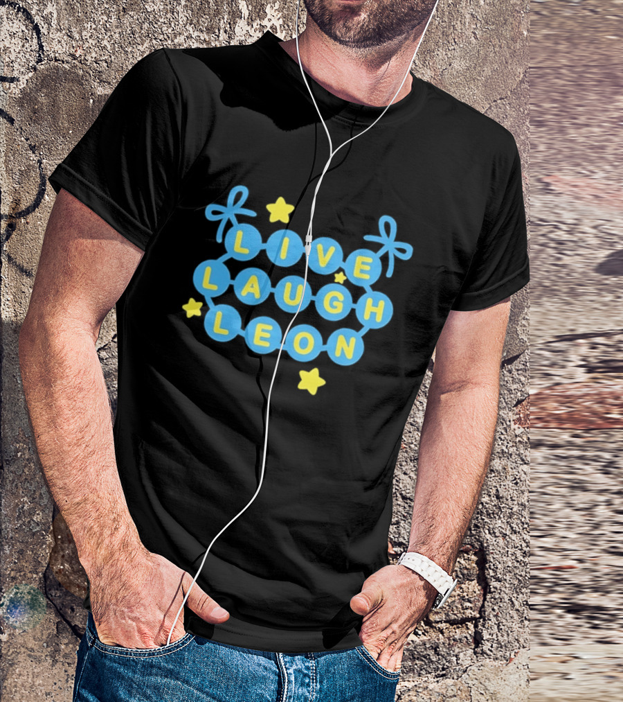 Live Laugh Leon Meme Blue And Yellow Stars T-Shirt