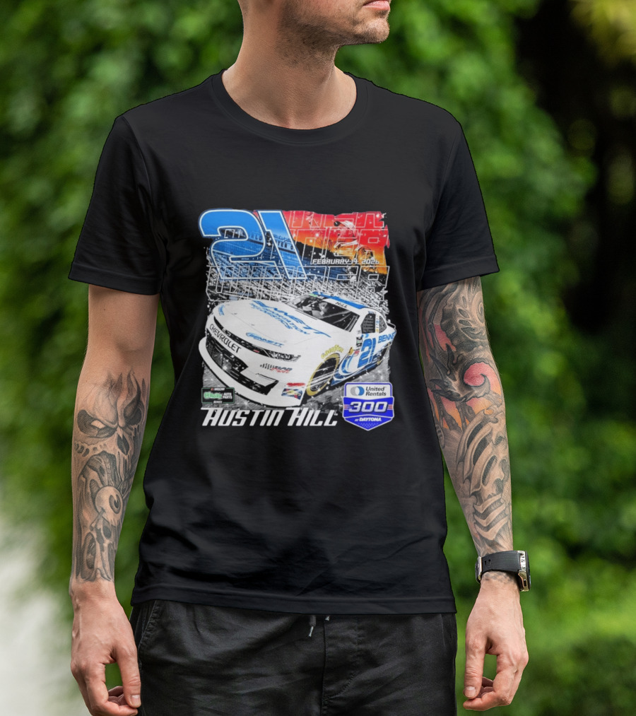 Austin Hill Richard Childress Racing February 2026 United Rentals 300 Daytona Race Winner Chevrolet 21 T-Shirt