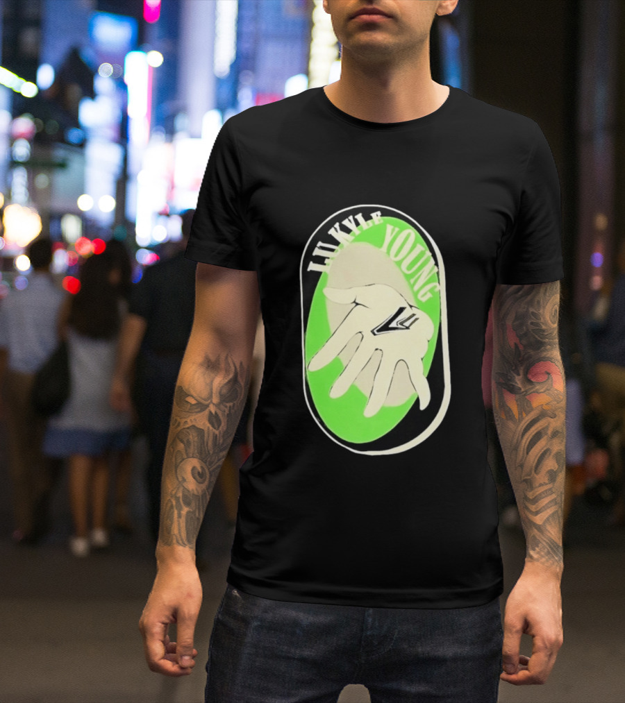 Lukyle Young Hand With Emblem In Green Oval T-Shirt