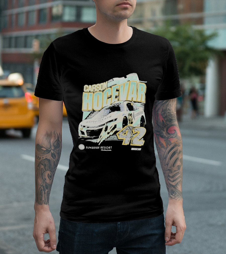Carson Hocevar Legacy Motor Club 42 Sunseeker Resort NASCAR Racing T-Shirt