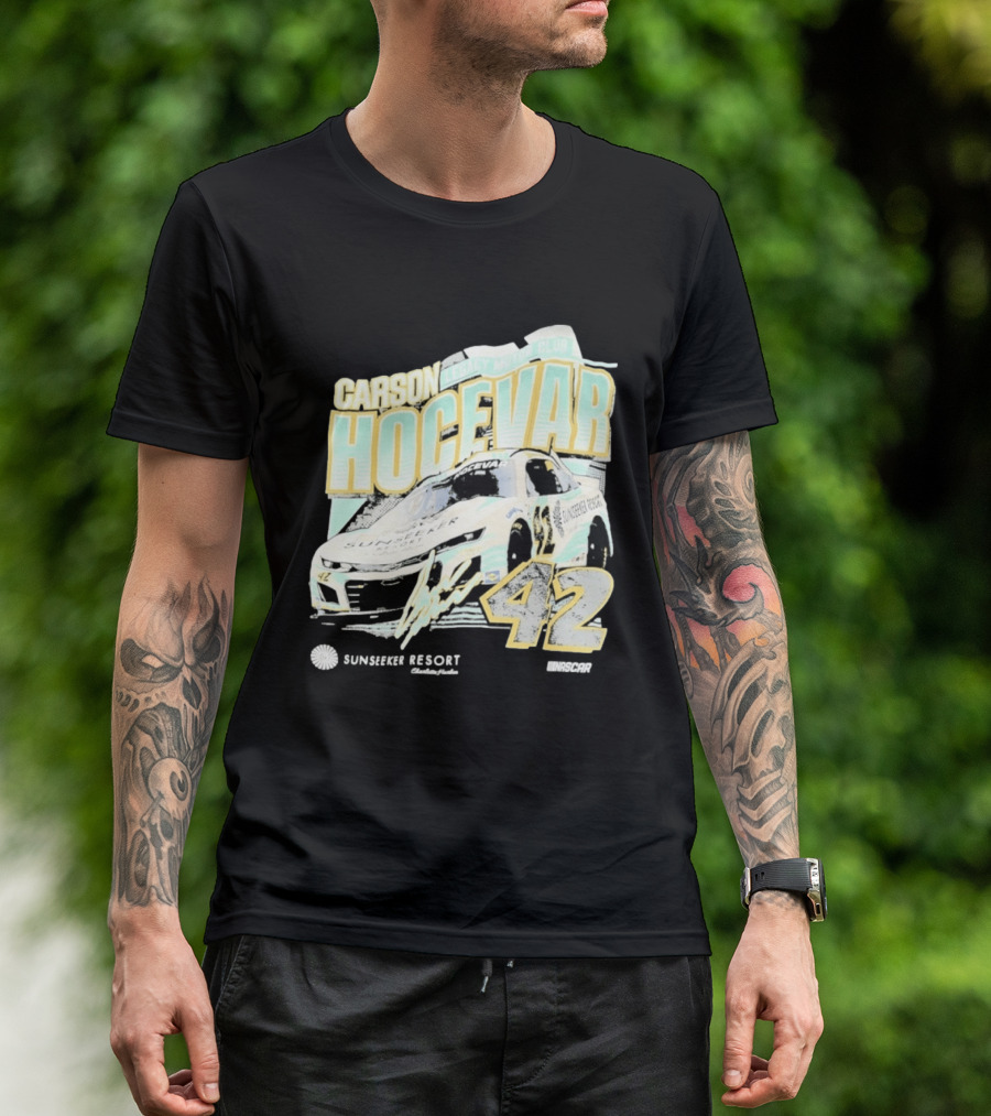 Carson Hocevar Legacy Motor Club 42 Sunseeker Resort NASCAR Racing T-Shirt