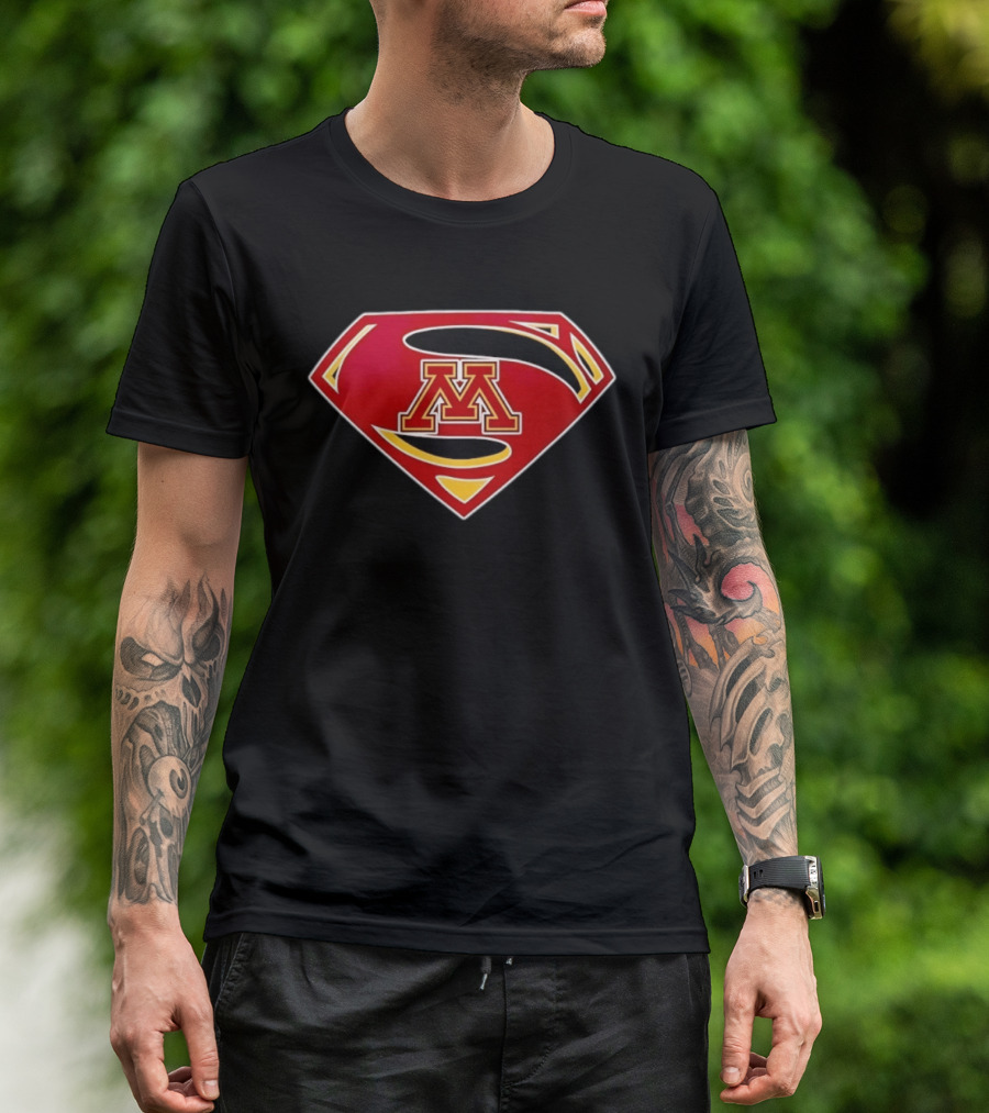 Minnesota Golden Gophers Superman Symbol College Sports Fan Gear T-Shirt