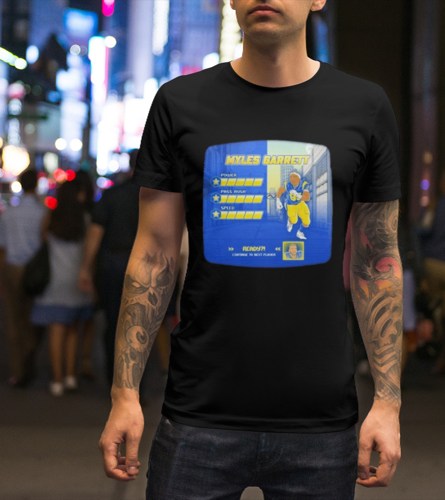 Myles Garrett Power Pass Rush Speed LA Rams 2026 Melbourne Game T-Shirt