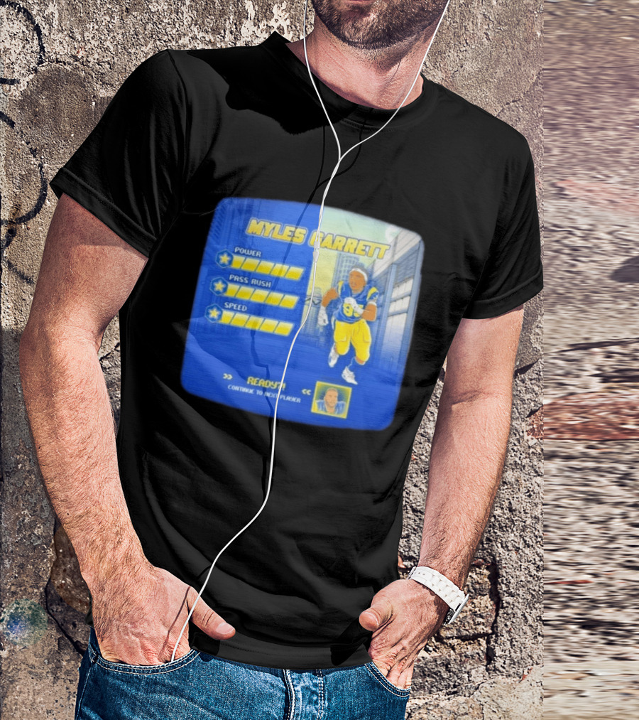 Myles Garrett Power Pass Rush Speed LA Rams 2026 Melbourne Game T-Shirt