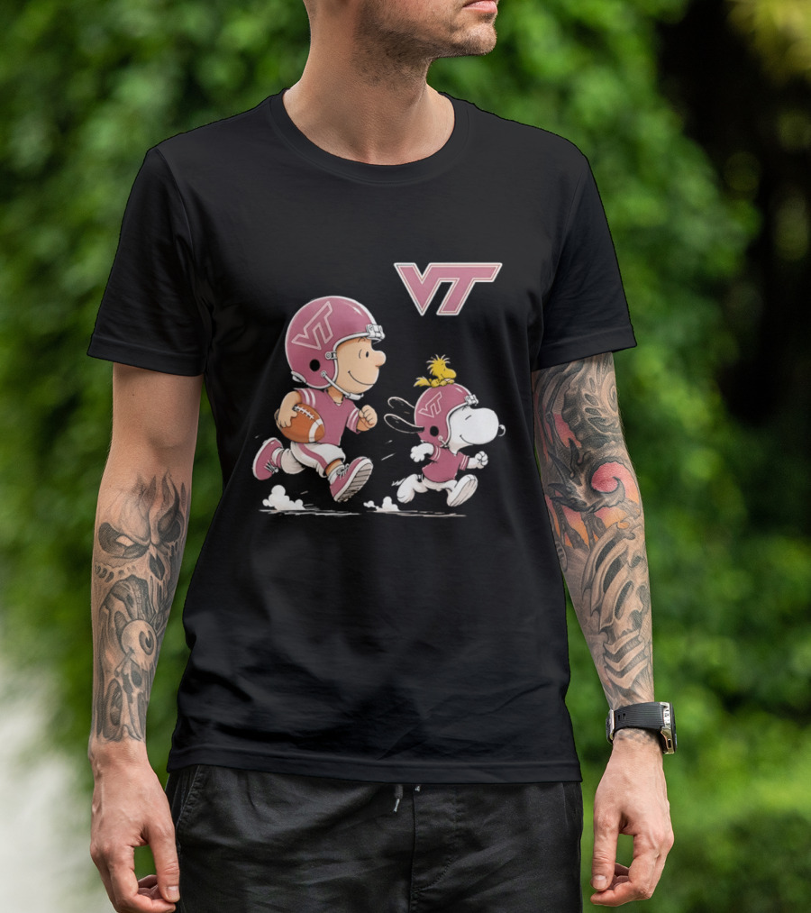 Charlie Brown Woodstock Snoopy Virginia Tech Hokies Football VT T-Shirt
