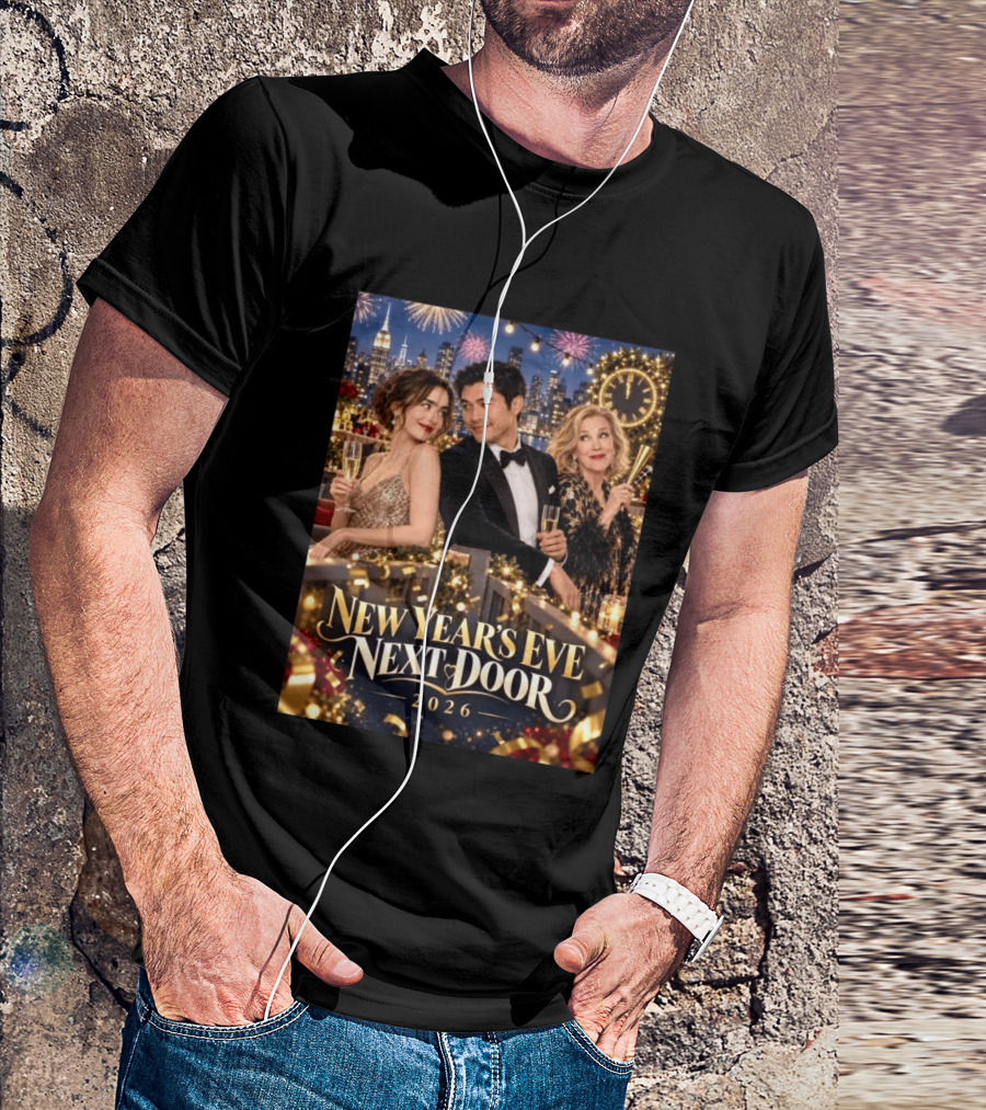 New Year's Eve Next Door 2026 Celebration With Charming Guests And Fireworks T-Shirt