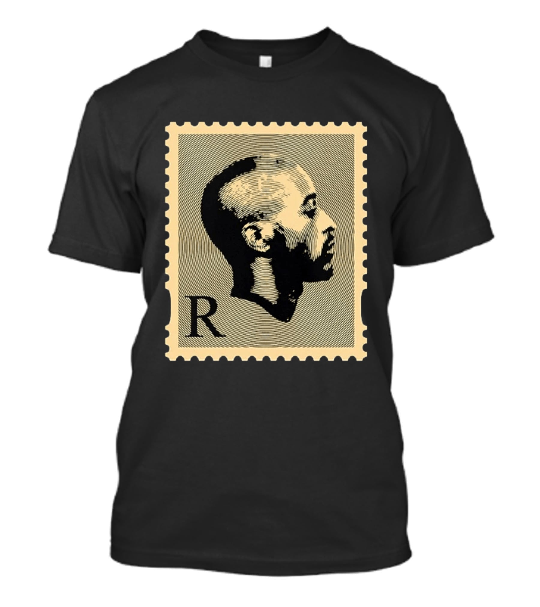 Tupac Shakur Black Postage Stamp Profile 2Pac T-Shirt