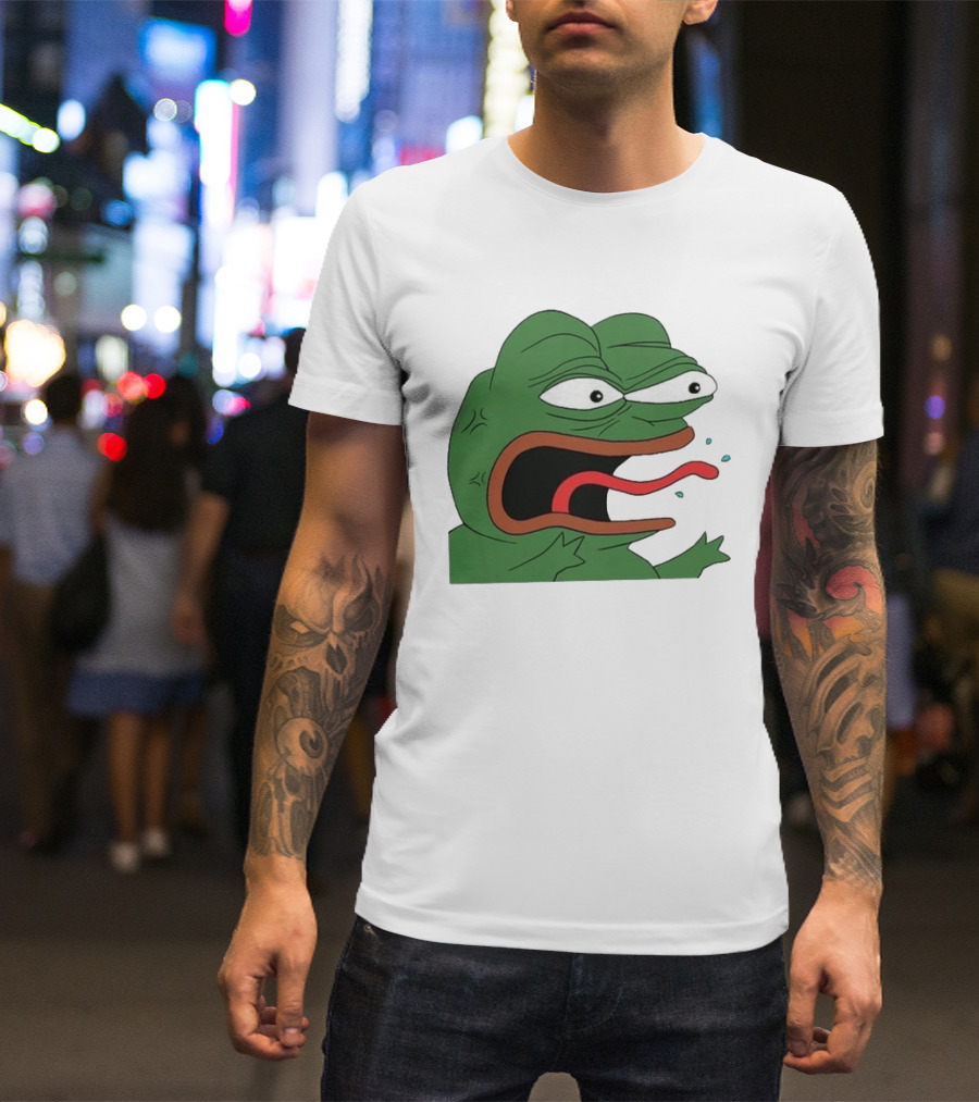 Angry Pepe Frog Meme Tongue Out Reaction Image T-Shirt