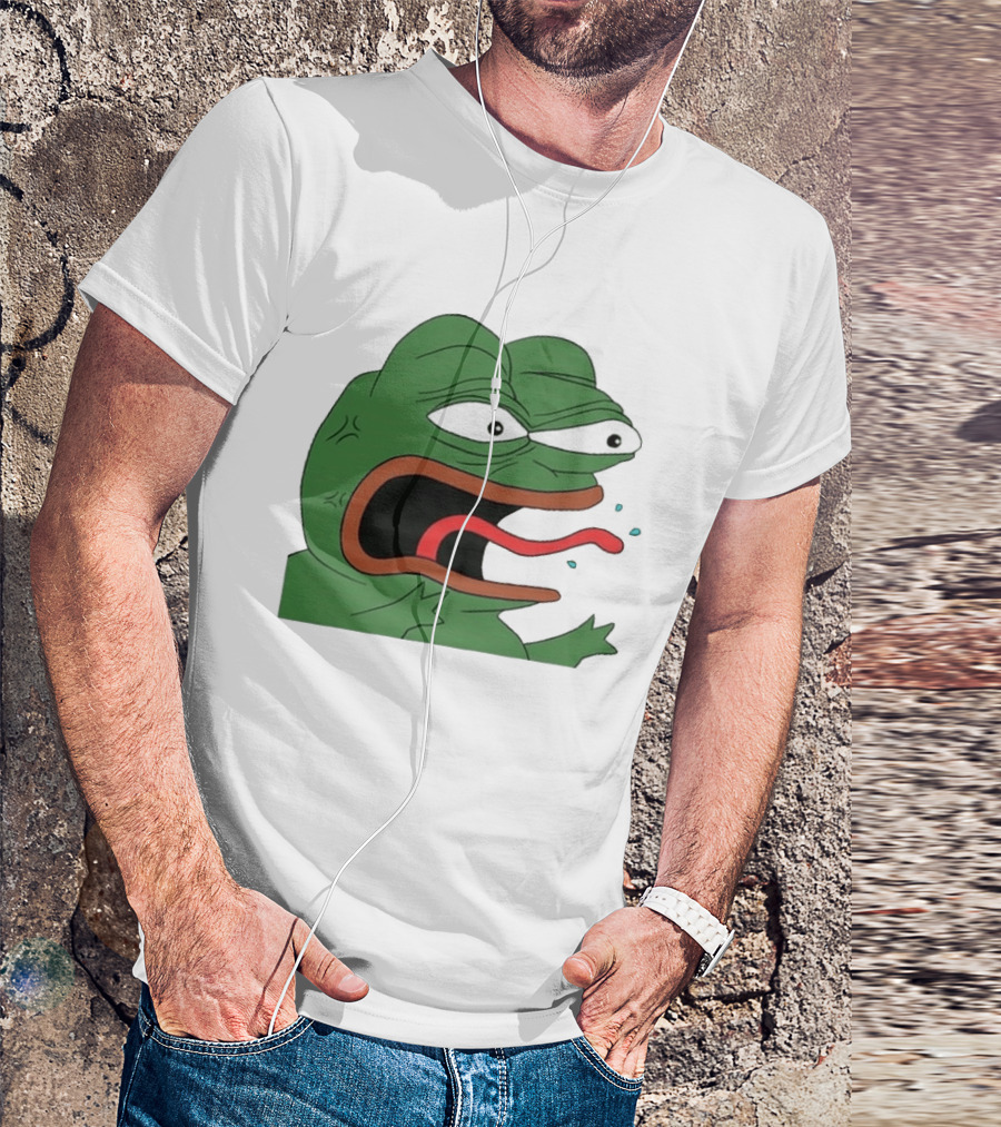 Angry Pepe Frog Meme Tongue Out Reaction Image T-Shirt