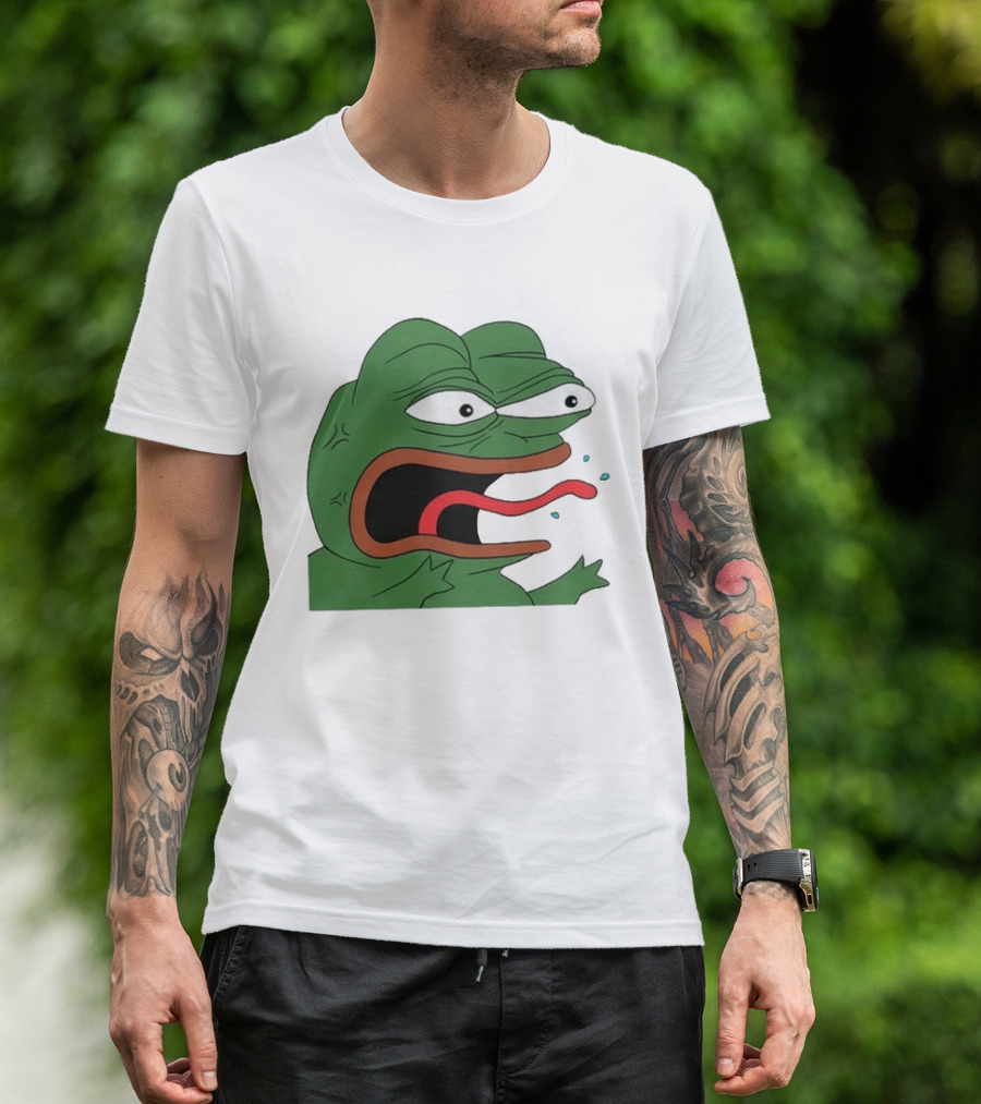 Angry Pepe Frog Meme Tongue Out Reaction Image T-Shirt