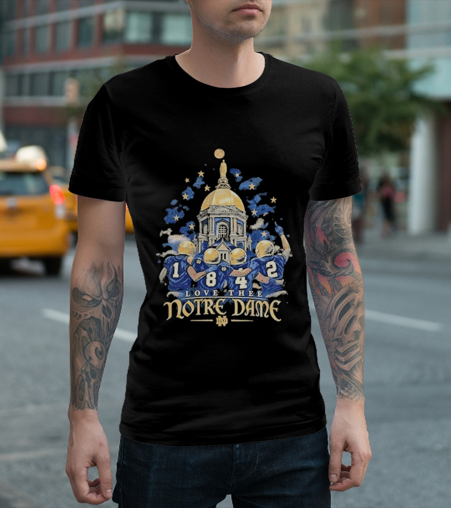 Notre Dame Football Golden Dome Love The Notre Dame 1182 Football Players T-Shirt