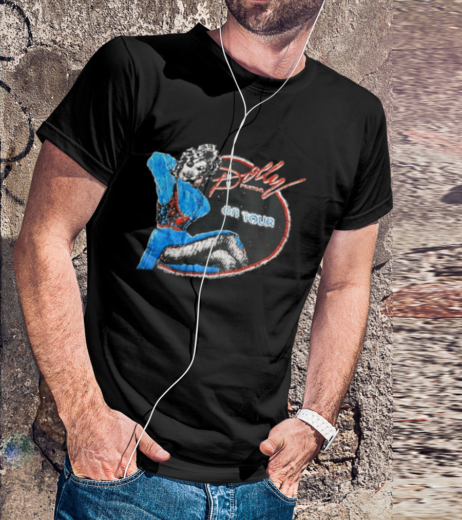 Dolly Parton On Tour Distressed Pinup Style Oval Frame T-Shirt