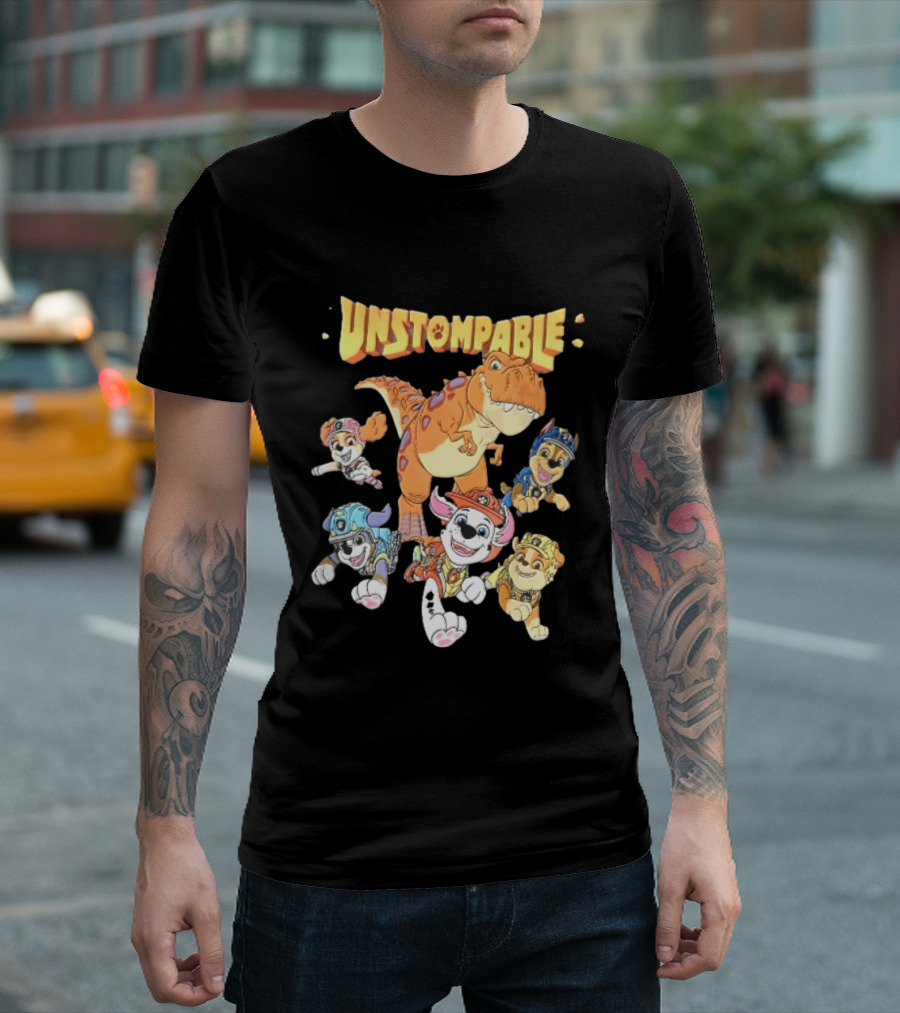 Paw Patrol Unstompable Pups With Tyrannosaurus Dinosaur Adventure T-Shirt
