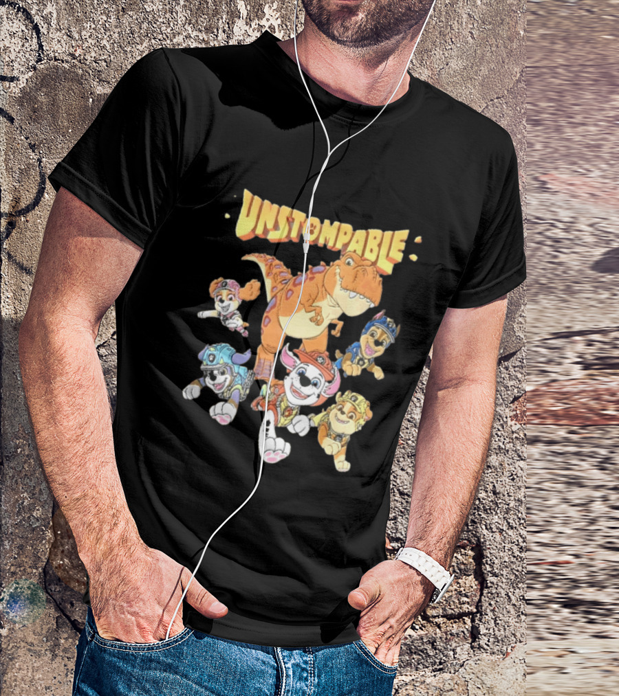 Paw Patrol Unstompable Pups With Tyrannosaurus Dinosaur Adventure T-Shirt