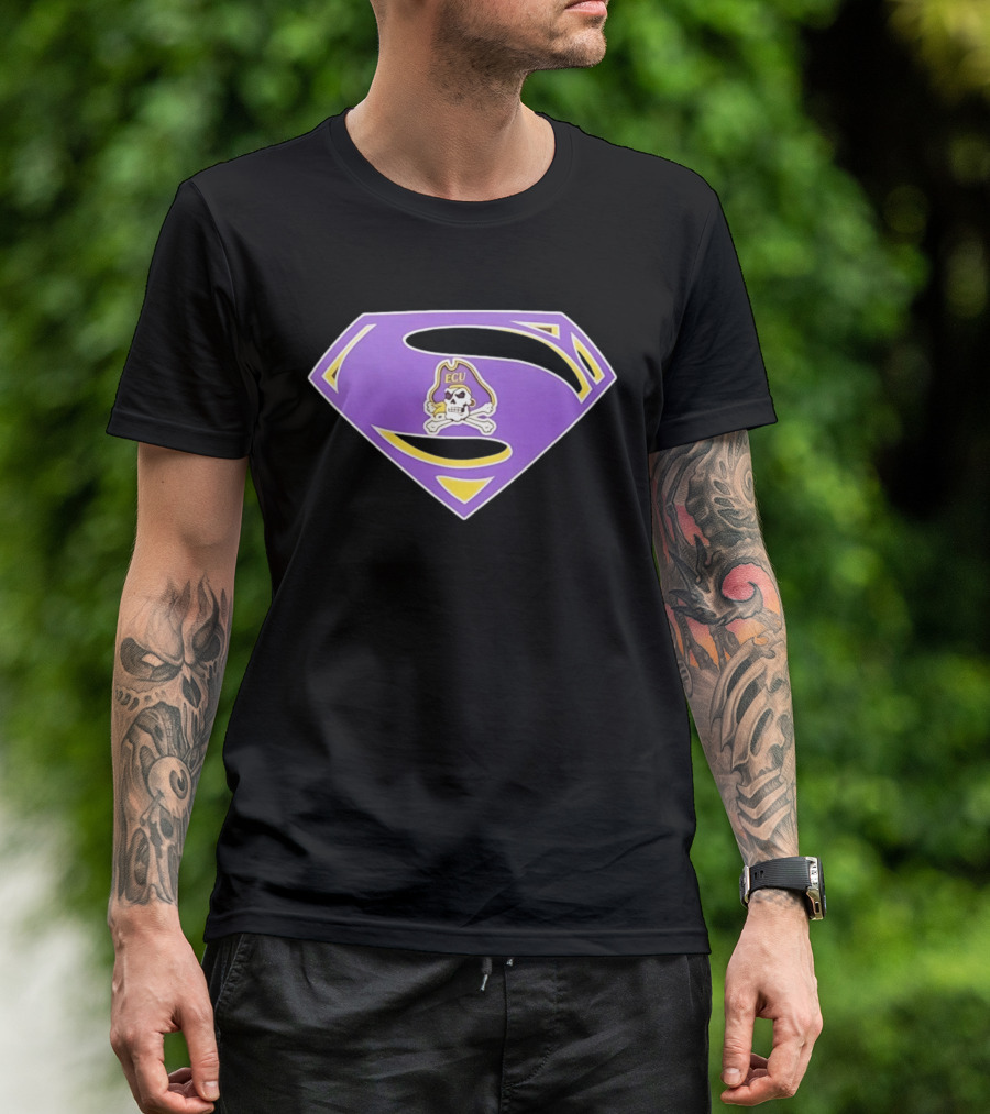 East Carolina University Pirates ECU Skull Superman T-Shirt