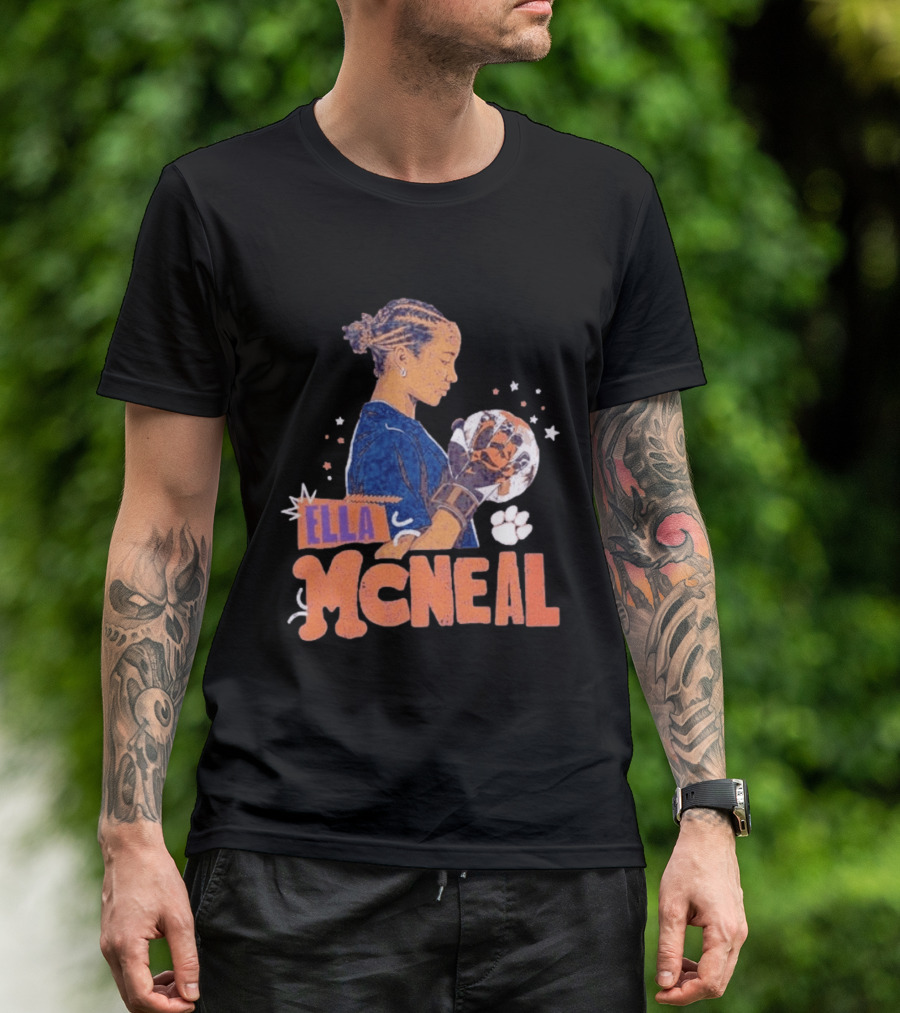 Ella McNeal Clemson Tigers Soccer Player Holding Ball T-Shirt