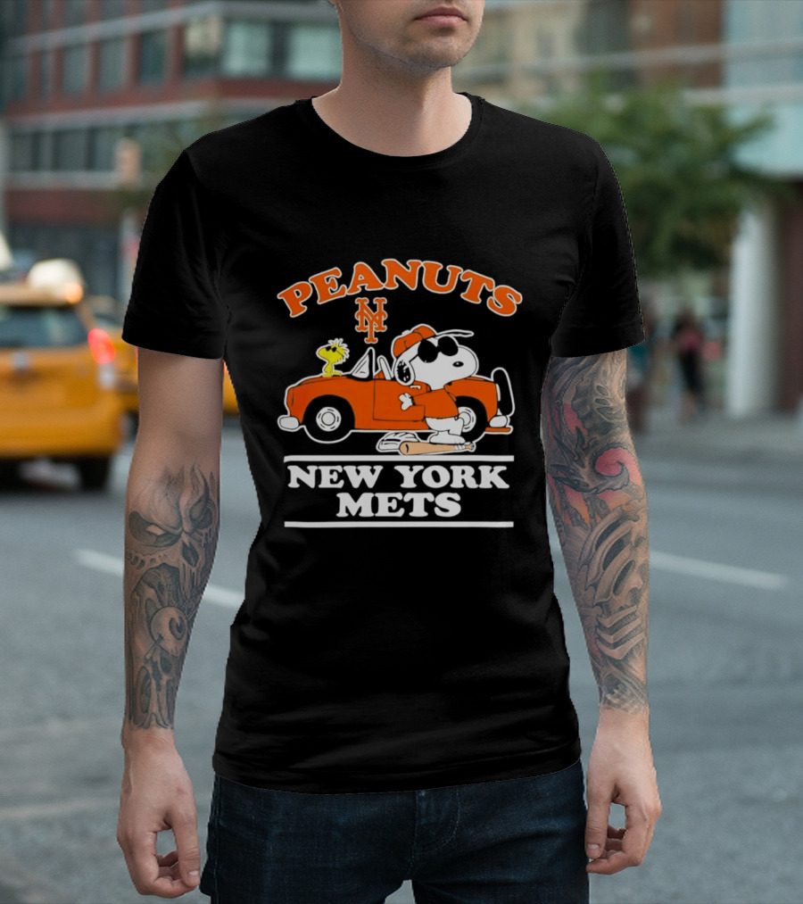 Peanuts Snoopy Woodstock New York Mets MLB Fan Gear T-Shirt