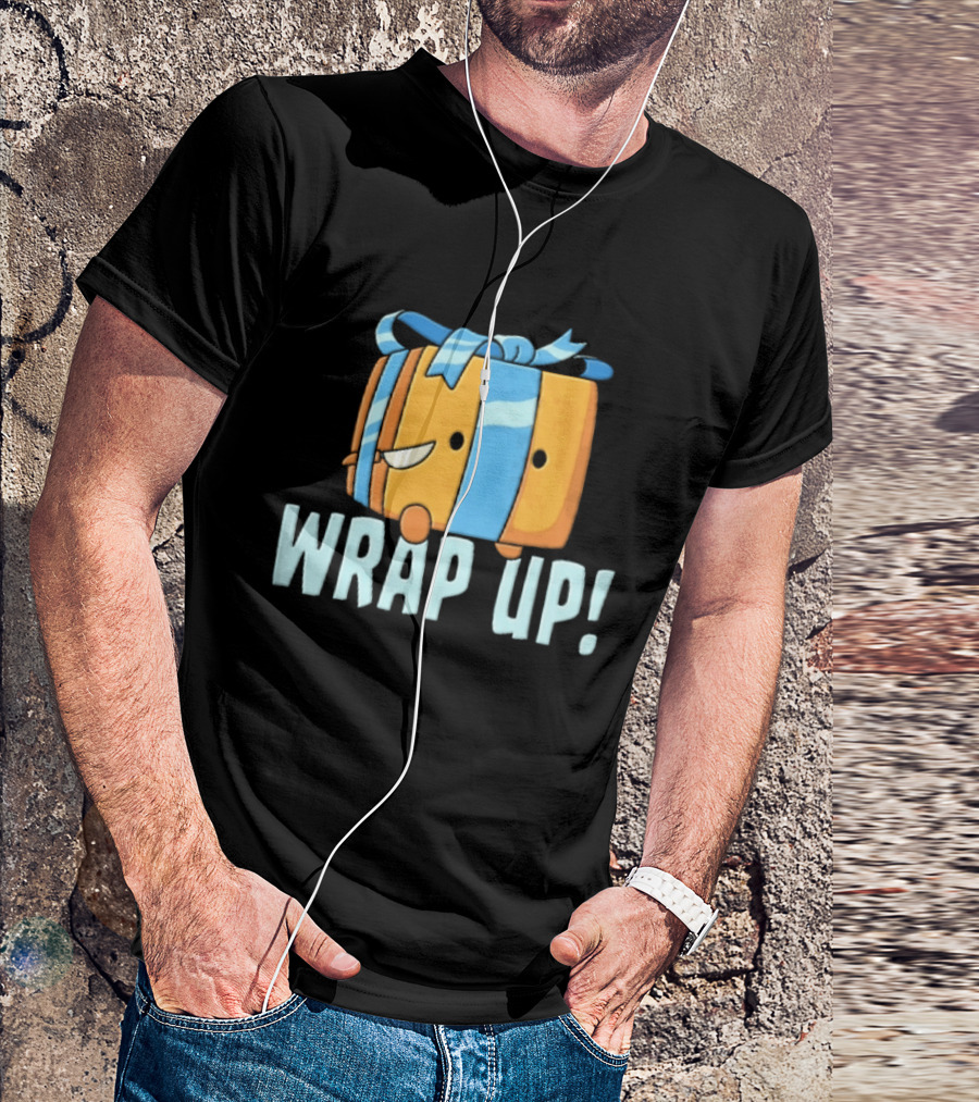 Mischievous Cartoon Ribboned Present Wrap Up With Knife T-Shirt